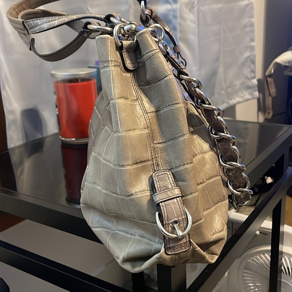 Coach Madison Grey Leather Embossed Carryall Crocodile Print Bag Purse - Picture 6 of 16